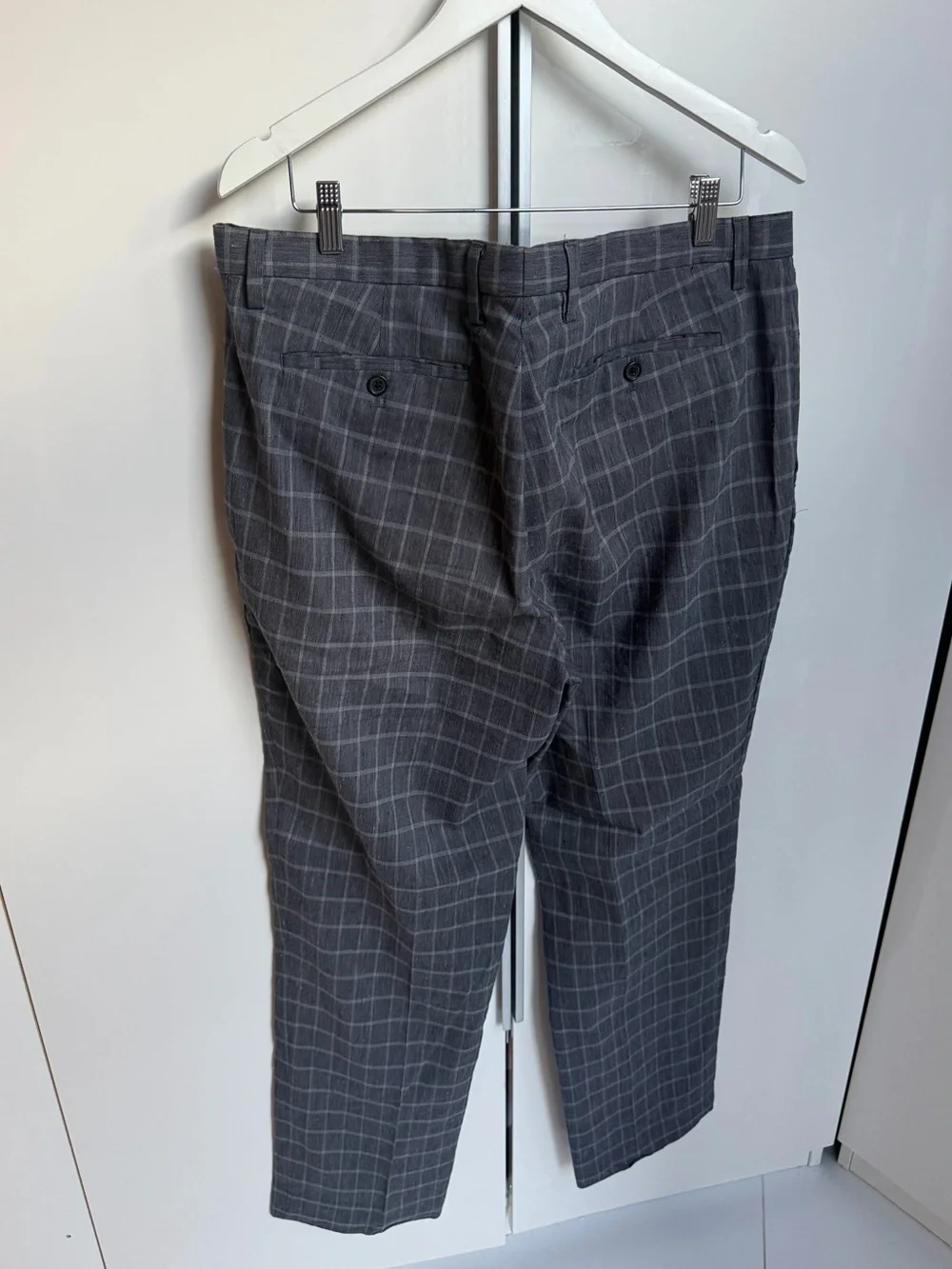 Banana Republic Men's Gray Windowpane Dress Pants